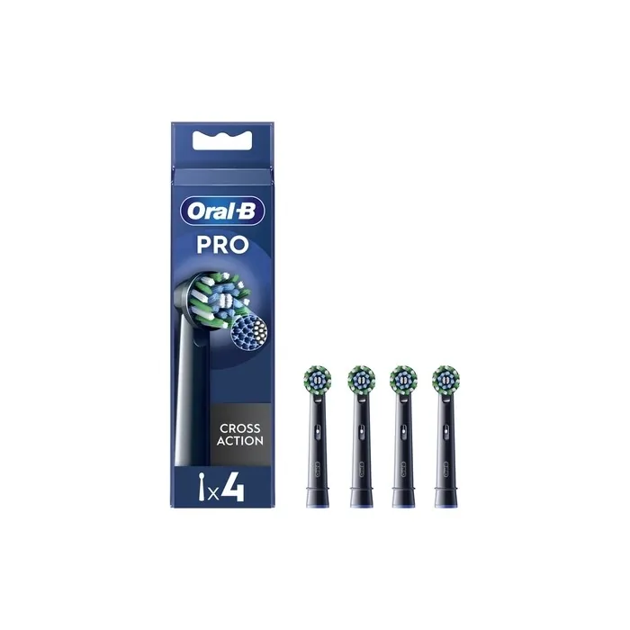 Oral-B Pro Cross Action Toothbrush Heads black 4 Counts