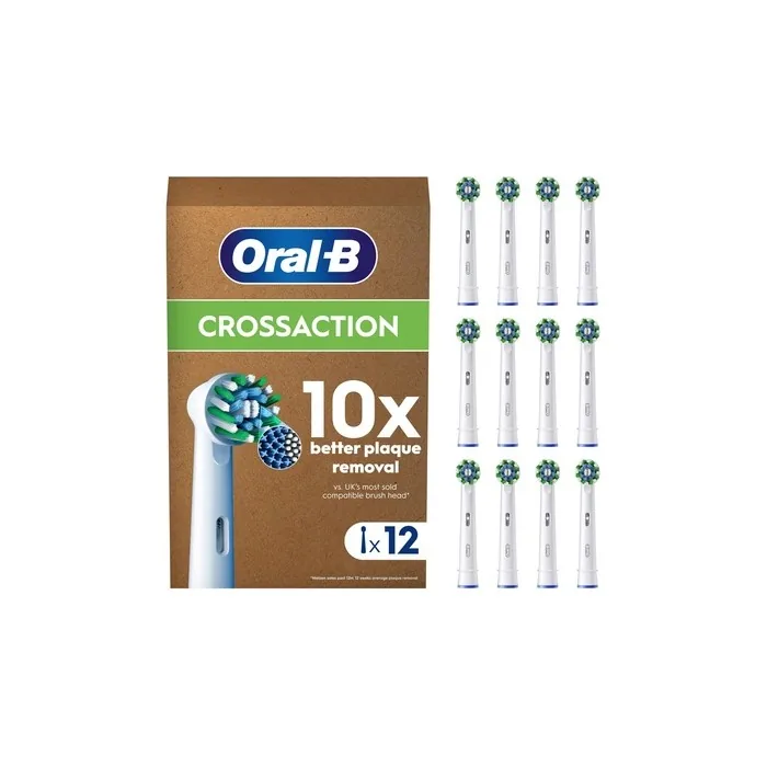 Oral B Pro Cross Action Toothbrush Heads White 12 Counts