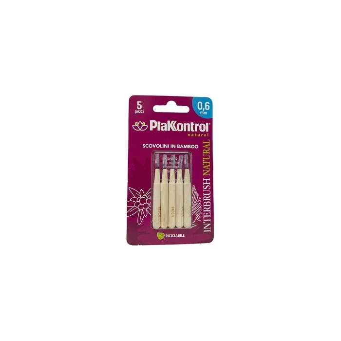 Ideco Plakkontrol Interbrush Natural Toothbrush Cleaner 0.6mm - Pack of 5