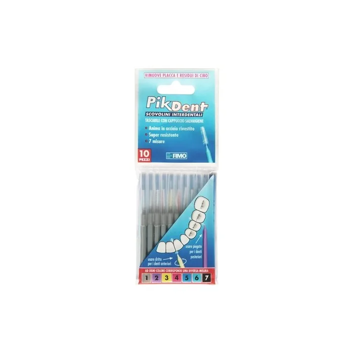 Pikdent Interdental Brushes with Coated Steel Core and Tynice Bristles Size 1 Grey 0.4mm Cylindrical - Pack of 10