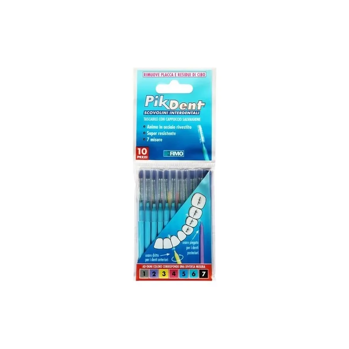 Pikdent Interdental Brushes Coated Steel Core and Tynex Bristles Size 5 Semiconic Blue 0.8mm