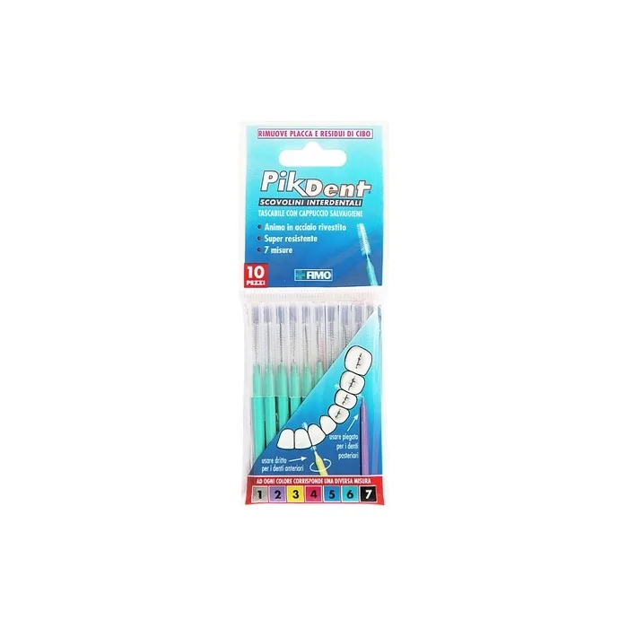 Pikdent Interdental Brushes with Coated Steel Core and Tynice Bristles Size 6 Green 1.0mm Tapered - Pack of 10