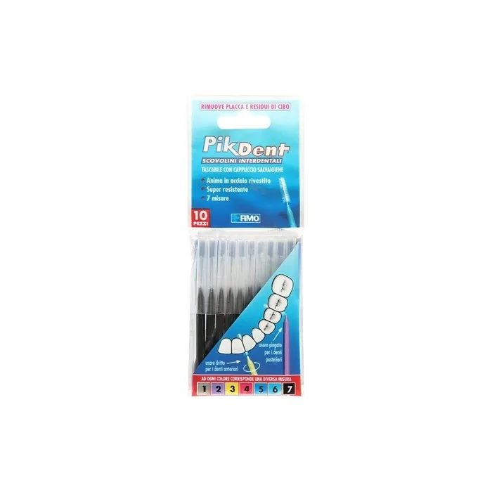 Pikdent Interdental Brushes with Coated Steel Core and Tynice Bristles Size 7 Black 1.2mm Tapered - Pack of 10