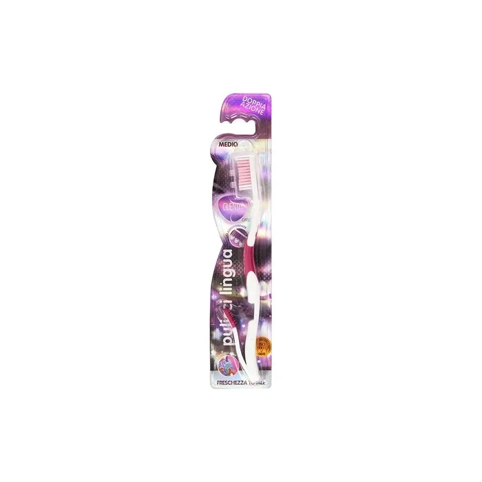 Clendy Double Action Tongue Cleaner Brush