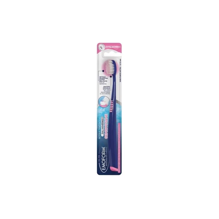 Emoform Healthy Gum Brush For Gum Problems And Bleeding Soft Toothbrush With 3500 Fine Tips Ergonomic Handle