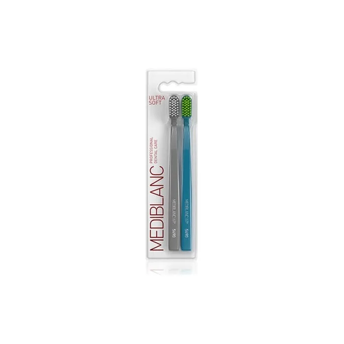 Mediblanc Ultra Soft Toothbrush Gray Blue - Pack of 2