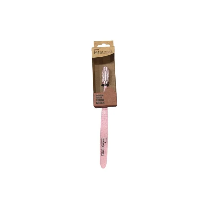 IDC Institute BIO Natural Fiber Toothbrush 100% Biodegradable Made with Cassava and Corn Pink