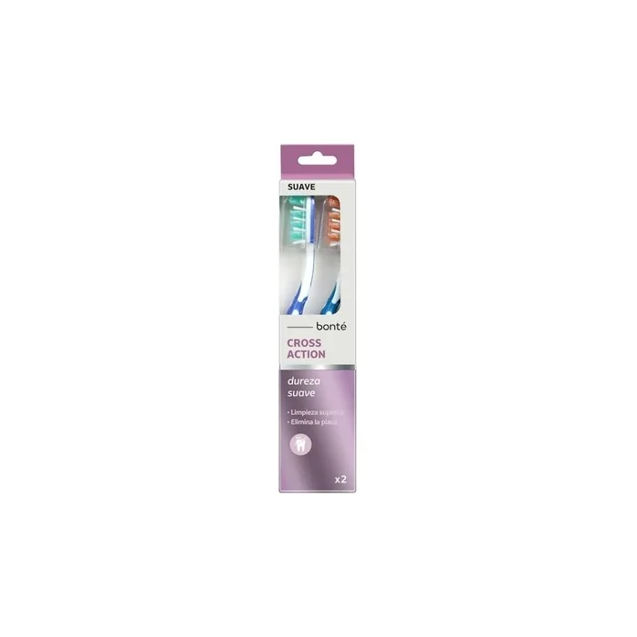 Bonté Cross Action Soft Toothbrush 2 Pack