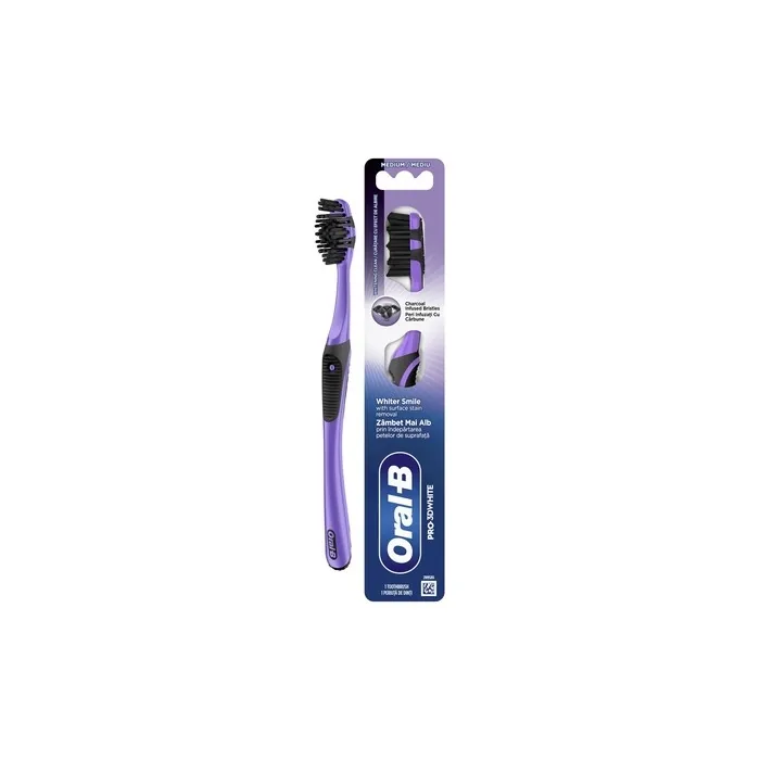 Oral B Oral-B Pro-3dwhite Charcoal Manual Toothbrush Deep Clean & Whitening