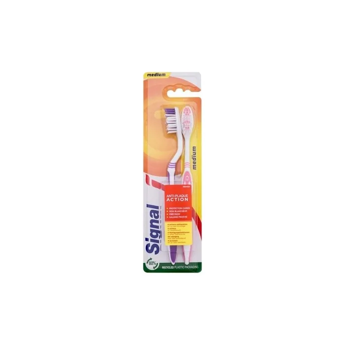 Signal Antiplaque Medium Toothbrush, 2 Pieces