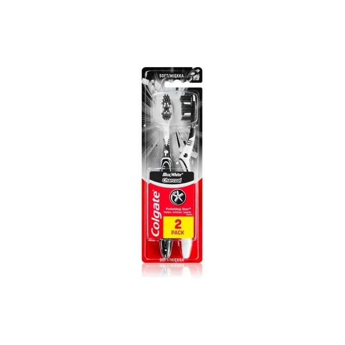 Colgate Max White Charcoal Toothbrush Soft Bristle 2 Pack