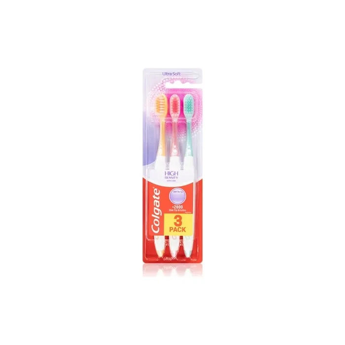 Colgate High Density Toothbrush 3 Pack - Ultra Soft Bristles