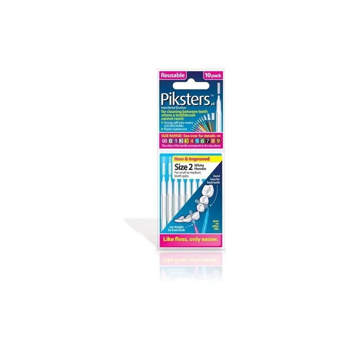 Piksters Interdental Brushes Size 2 White Handle 10 Count