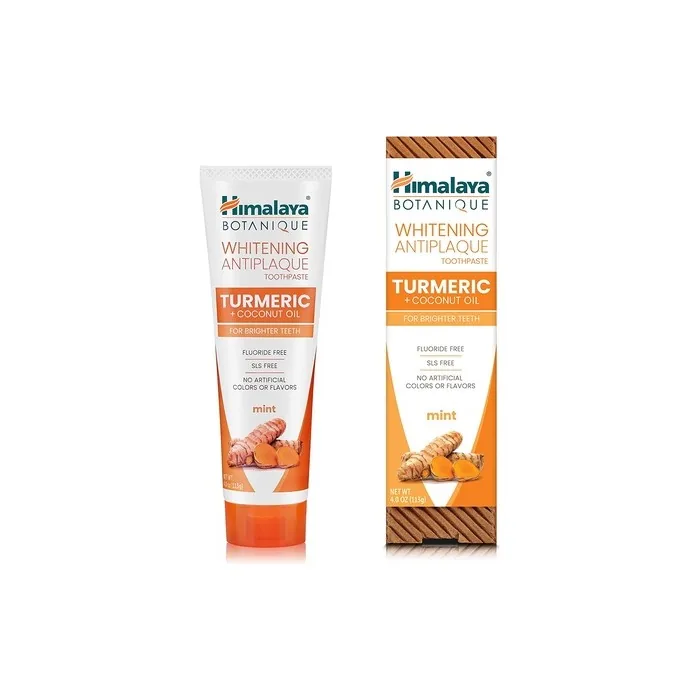 Himalaya Whitening Antiplaque Toothpaste with Turmeric and Coconut Oil 4oz