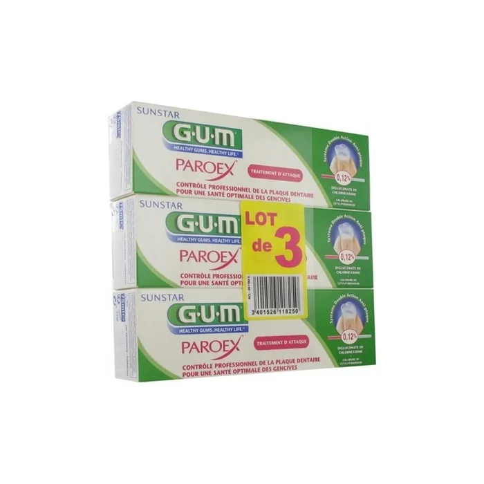 Gum Paroex Toothpaste Gel 75ml - Pack of 3