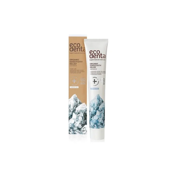 Ecodenta Organic Fluoride Free Toothpaste Sensitivity Relief with Salt and Aloe Vera 75ml