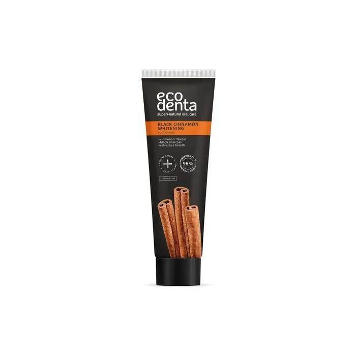 Ecodenta Black Cinnamon Teeth Whitening Toothpaste Cinnamon Flavour Natural Fluoride Free 100ml