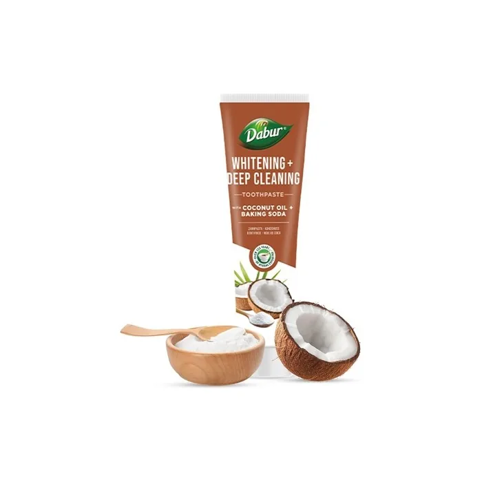 Dabur Organic Coconut Oil Baking Soda Toothpaste 100ml Teeth Whitening