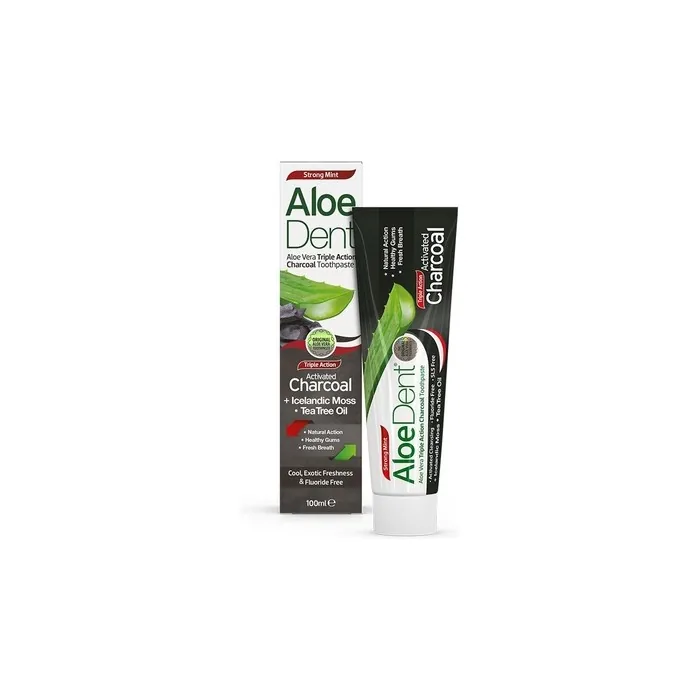 Aloe Dent Aloe Toothpaste With Activated Carbon Tea Tree And Mint 100ml