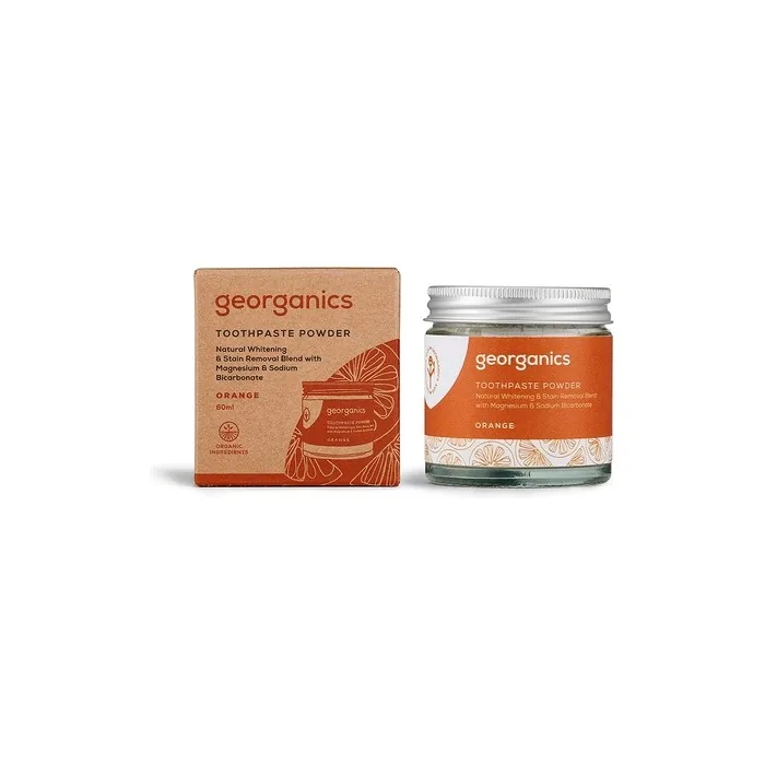 Georganics Natural Orange Flavour Whitening Toothpaste Powder 60ml