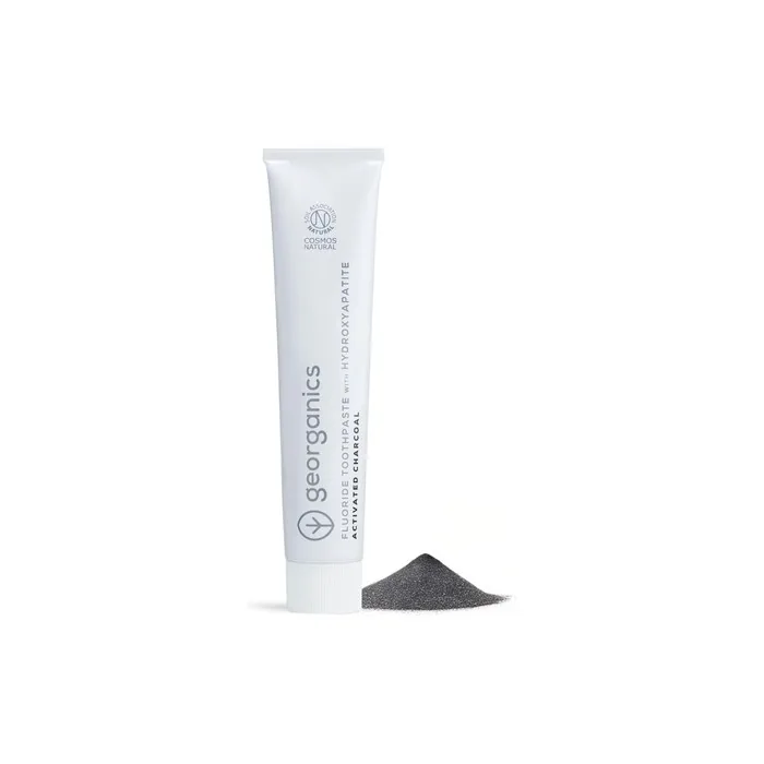 Georganics Fluoride Toothpaste with Hydroxyapatite 75ml Activated Charcoal