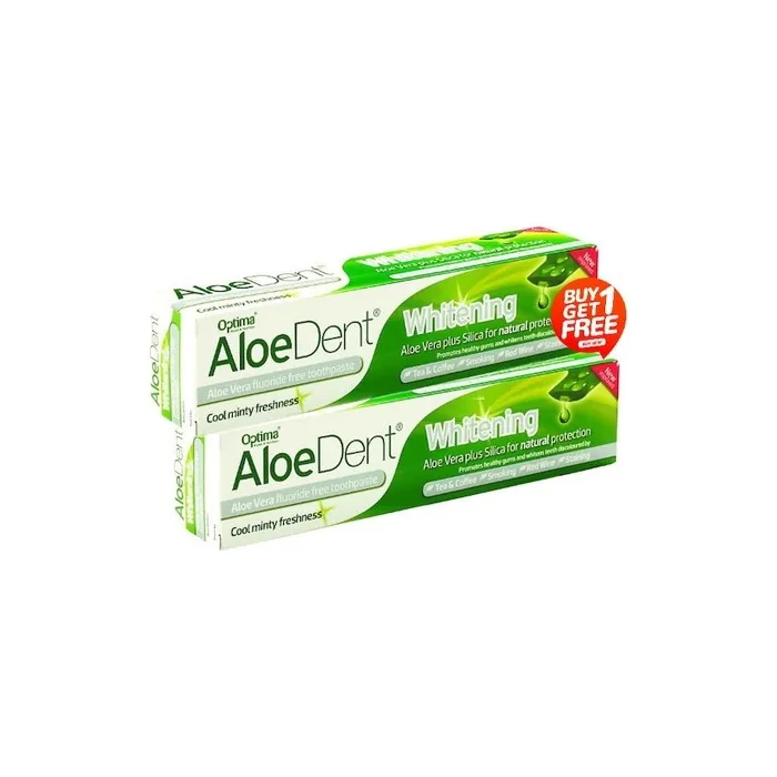 Optima Aloe Dent Whitening Toothpaste Without Fluoride For Whitening 2x100ml