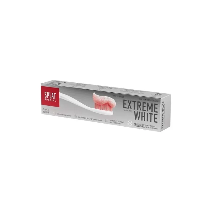 Splat Extreme White Whitening Toothpaste, With Fluoride, Mint Flavor 75 Ml