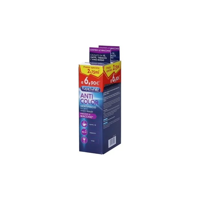 Rapident Rapid White Anticolor Whitening Toothpaste 2 x 75ml - Pack of 2