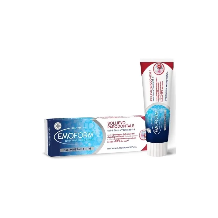 Emoform Toothpaste for Relief of Periodontal 75ml with Zinc Salts and Vitamin B5 - Protects Against Periodontal Disorders by Reducing Bleeding in Over 90% of Cases