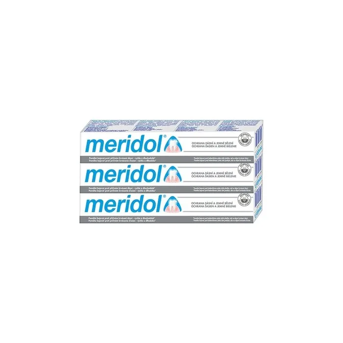 Meridol Toothpaste With Whitening Effect Gentle White Tripack 3 X 75 Ml