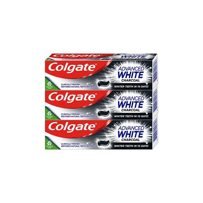 Colgate Advanced White Charcoal Whitening Toothpaste 3 X 75 Ml