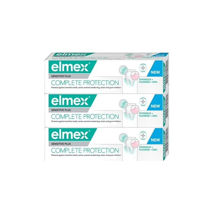 Elmex Sensitive Plus Complete Protection Tripack Toothpaste 3 X 75 Ml