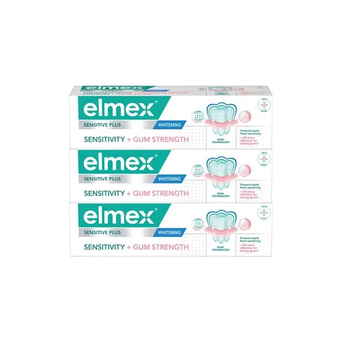 Elmex Sensitive Sensitivity + Gum Strength Whitening Trio Toothpaste