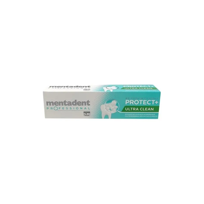 Mentadent Professional Protect+ Ultra Clean Toothpaste Remineralizes and Removes Plaque with Bio-Compatible Minerals and Gentle Microgranules 75ml
