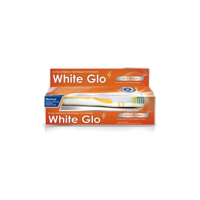 White Glo Anti-Plaque Whitening Toothpaste for Plaque Removal and Prevention