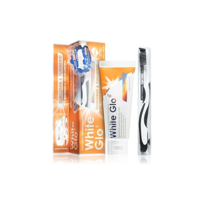 White Glo Curcumin Turmeric Whitening Toothpaste 150g100ml With Toothbrush