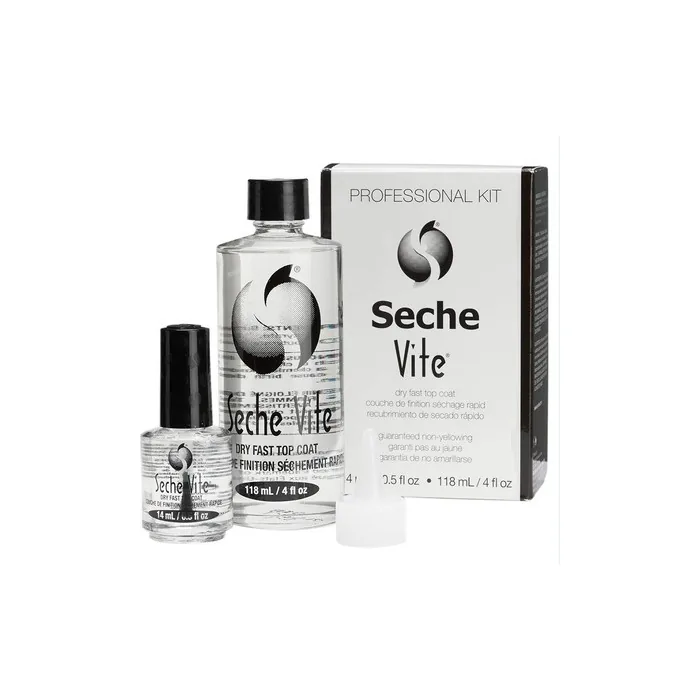 Seche Vite Dry Fast Top Coat 14ml with Refill and Funnel 118ml