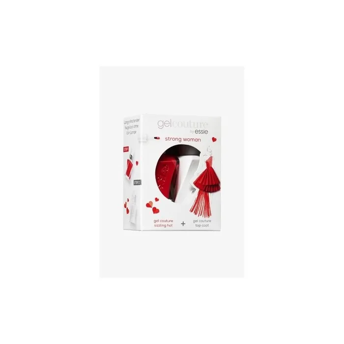 Essie Nail Polish Kit Thank You Red and Fast Drying Clear Top Coat Gift Set 150ml