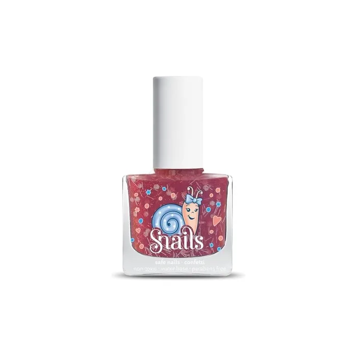 Snails 517897 Kids Nail Polish Top Coat Candy Cane Red Water-Based Washable Safe Vegan