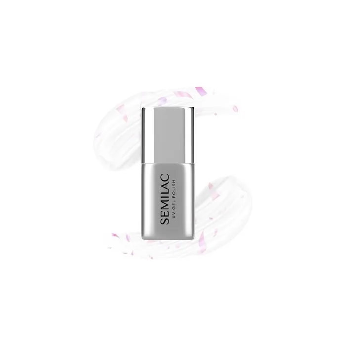 Semilac No Wipe Hybrid Nail Polish Top Coat Flower Flakes 7 Ml