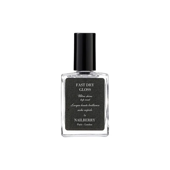 Nailberry Fast Dry Gloss Top Coat 15ml Ultraglossy Chip Resistant Finish