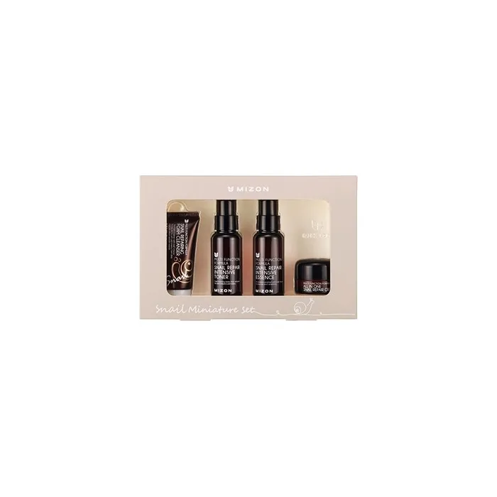 Mizon Luxury Miniature Snail Miniature Set Snail Repair 4 Minis Coffret