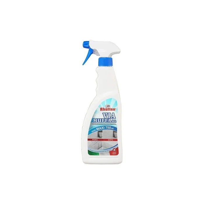 Rhütten via Muffa Cleaner 750ml for Showers, Toilets, Kitchens, Swimming Pools - White Atomizer