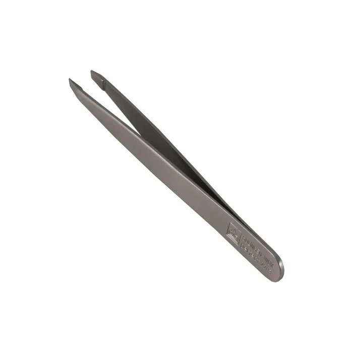 Rust-Free Slant Tweezers 9.7cm INOX in Plastic Case