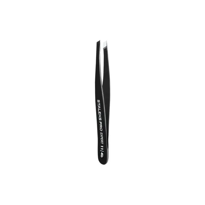 STALEKS Expert Black Slanted Eyebrow Tweezer Professional Quality Elegant Finish