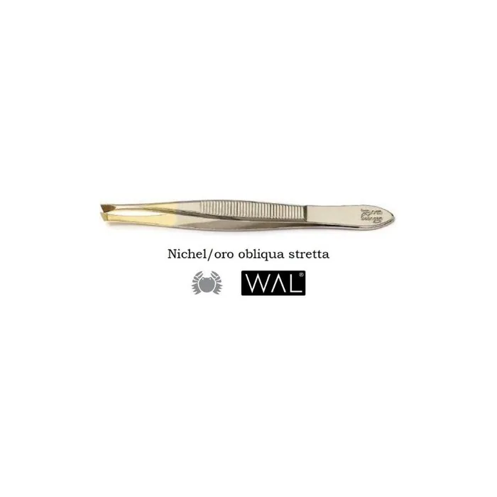 Wal Pliers Tweezers Nickel Gold 321 Oblique Narrow 1pc