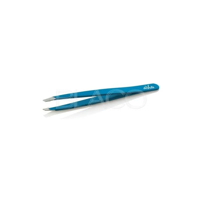 Stainless Steel Slanted Tip Eyebrow Tweezers - Blue