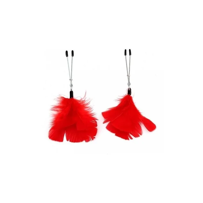 Adjustable Tweezers Nipple Clamps With Springs - Red