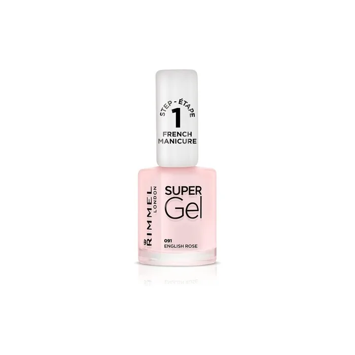 Rimmel London Super Gel French Manicure Nail Polish 12ml 91 English Rose