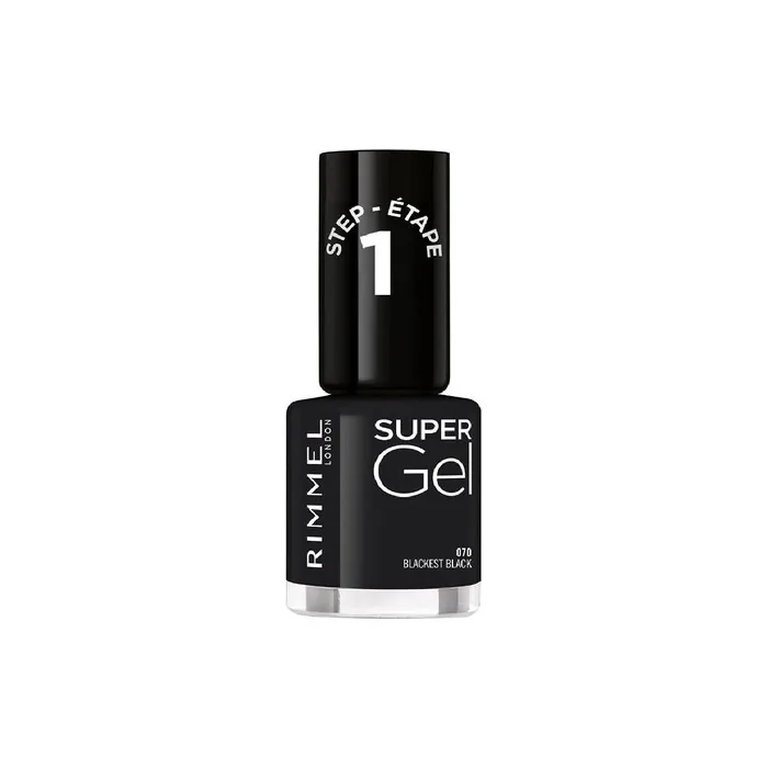Rimmel Super Gel Nail Polish 12ml Blackest Black